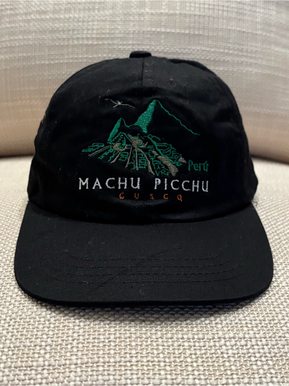 Machu Picchu Peru Lightweight Black Hat / Embroidered Graphics/Adjustable